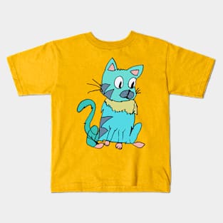 Blue Cat Original Artwork Kids T-Shirt